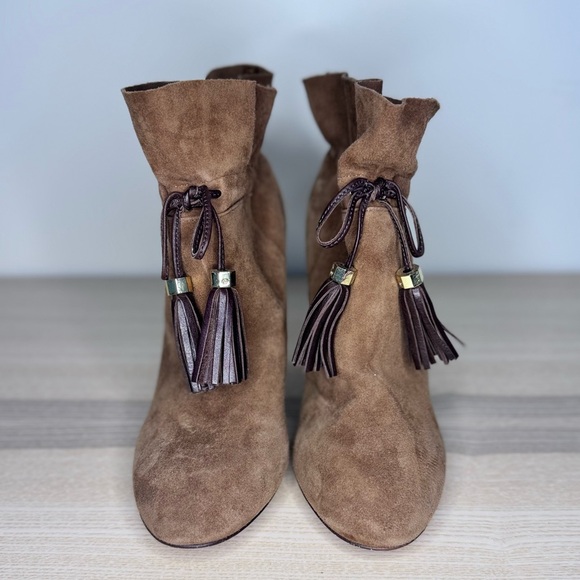 Louise et Cie Brown Suede Block Heel Ankle Boot - Picture 1 of 4
